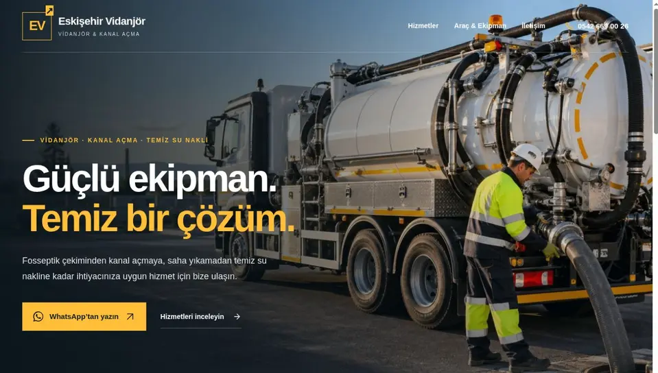 Eskişehir Vidanjör kurumsal web sitesi tasarımı